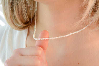 Dainty Choker Pearl Necklace Tiny Pearls Necklace Small Pearls 2 3 mm Seed Layering Necklace Thin Pearl Choker Elegant Gift for Her