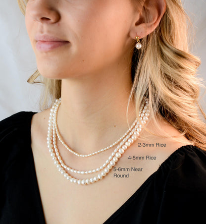 Pearl Necklace Beading Real Pearl Necklace Bridal Freshwater Pearl Necklace Natural Pearl Choker Small Pearl Necklace Dainty Gift for Mom