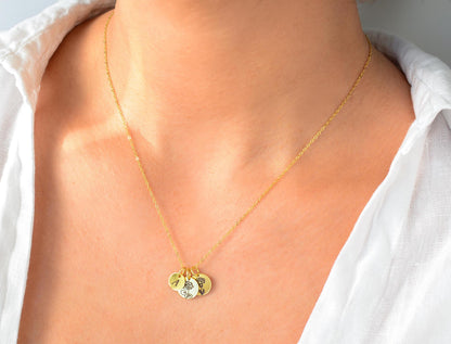 Family Birthflower Necklace Tiny Multiple Birth Flower Necklace Personalized Gift Gold Birth Month Necklace Gift for Mother Day Gift for Her