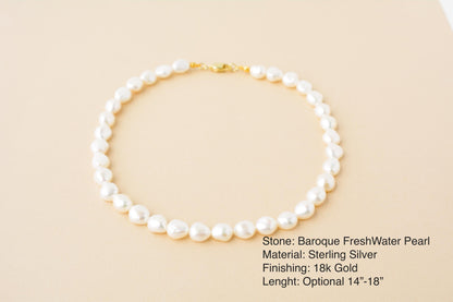 Pearl Choker Chunky Freshwater Pearl Necklace Bridal Pearl Choker Large Irregular Pearl Choker Premium Necklace Gift for Bride Gift for Her