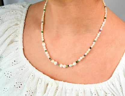 Freshwater Pearl Necklace Gift for Bridesmaid Real Pearl Necklace Baroque Pearls Jewelry Delicate Pearl Necklaces Gift for Her Gift for Mom