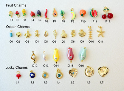 Custom Charm Necklace Build your own Charm Necklace Gold Personalized Necklace Ocean Charms Necklace Lucky Charms Jewelry Gift for Her
