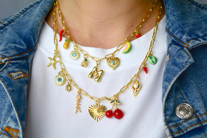 Custom Charm Necklace Build your own Charm Necklace Gold Personalized Necklace Ocean Charms Necklace Lucky Charms Jewelry Gift for Her