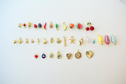 Custom Charm Necklace Build your own Charm Necklace Gold Personalized Necklace Ocean Charms Necklace Lucky Charms Jewelry Gift for Her