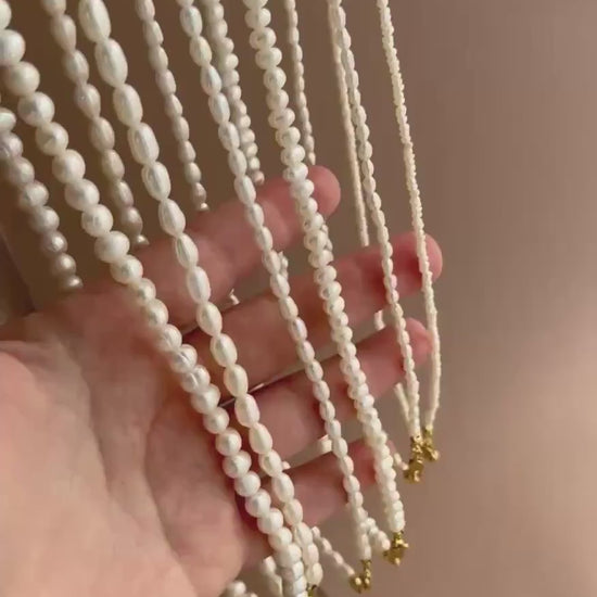 Pearl Necklace Beading Real Pearl Necklace Bridal Freshwater Pearl Necklace Natural Pearl Choker Small Pearl  Necklace Dainty Gift for Mom