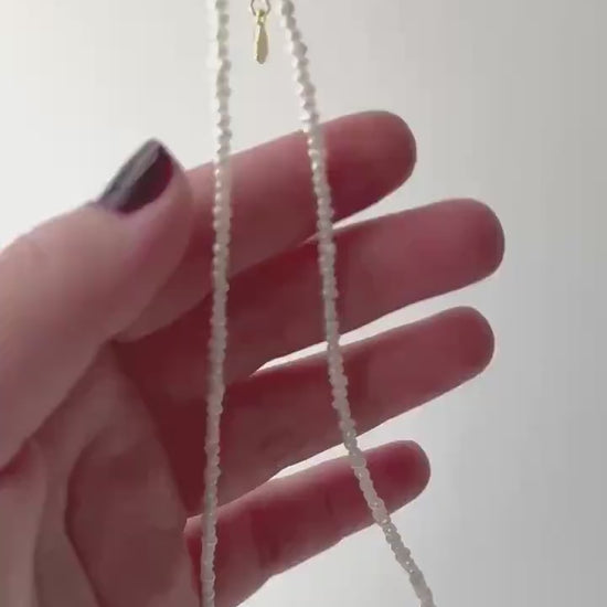 Dainty Choker Pearl Necklace Tiny Pearls Necklace Small Pearls 2 3 mm Seed Layering Necklace Thin Pearl Choker Elegant Gift for Her