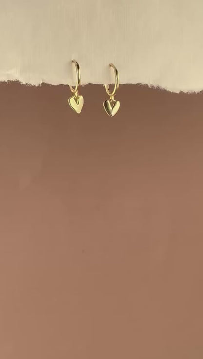 Tiny Heart Earring Huggies Hoop Earring Minimalist Heart Earring Gold Delicate Hoop Earring Valentine Days Gift for Her Christmas Gift